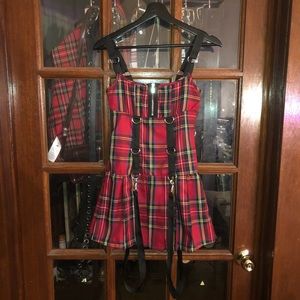 Dollskill current mood plaid mini dress XS